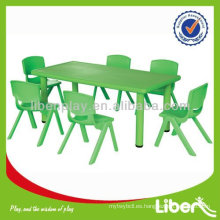 Tabla de niños de plástico para jardín de infantes, mesa cuadrada, mesa de media luna, mesa de niño y silla conjunto, tabla barata LE.ZY.003 Calidad Asegurada